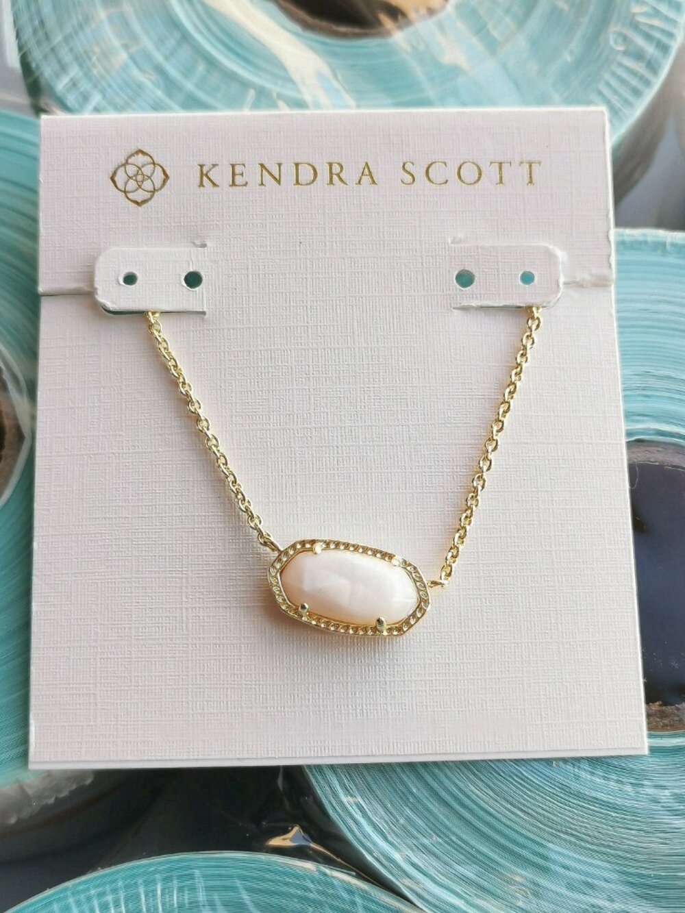 Kendra Scott Elisa White Pearl Necklace Gold
